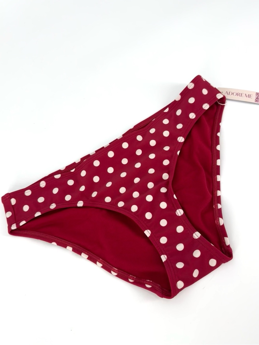 NWT Adore Me Shelbie Red/White Polka-Dot Bikini Bottoms - Picture 3 of 6